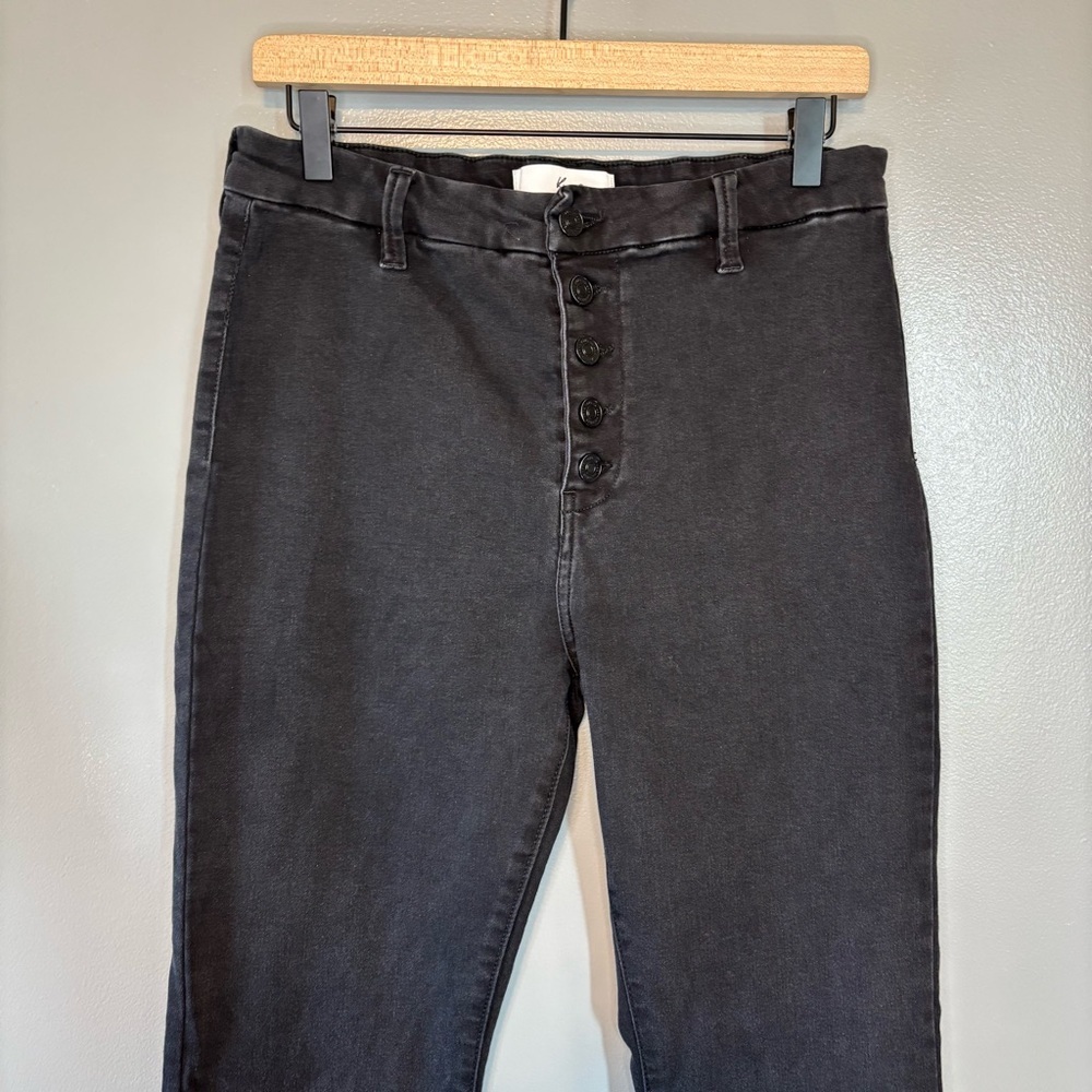 Kancan 11/29 High Rise Super Flare Bell Bottom Button Fly Jeans Black Denim - Picture 3 of 8